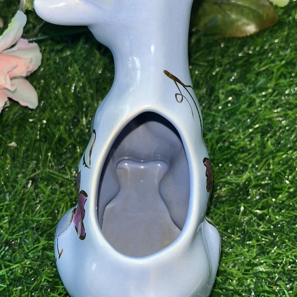 Vintage PURPLE Floral Sitting Cow Creamer 5.5". Gold Trim & Flowers. MINT - Picture 7 of 8